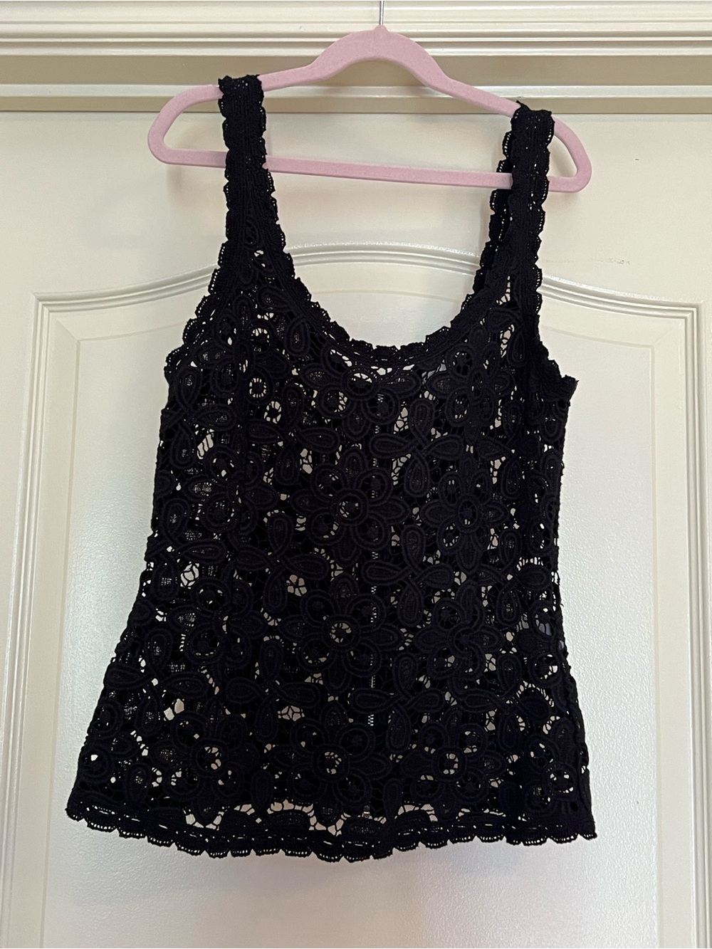 Intermix Black Lace Sheer Top Size S